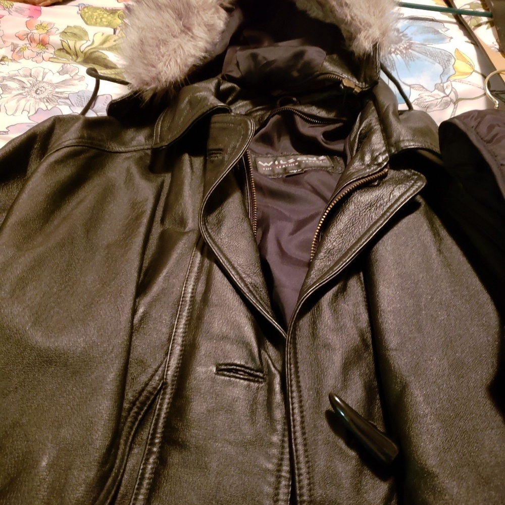 Wilson leather coat new